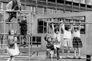 The playground at Sheffield's Park Hill estate